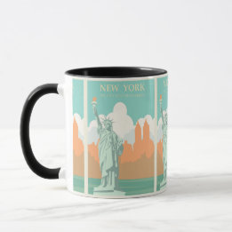 Mug Iconic New York : Poster de voyage Vintage USA