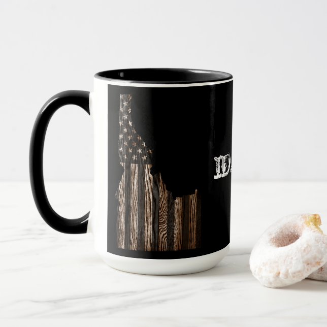 MUG IDAHO PATRIOT BURNT BOIS NOIR (Avec donut)