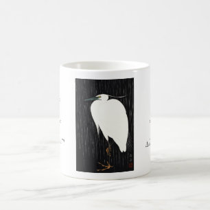 Mug Ide Gakusui Héron blanc de Rain ukiyo-e japanese