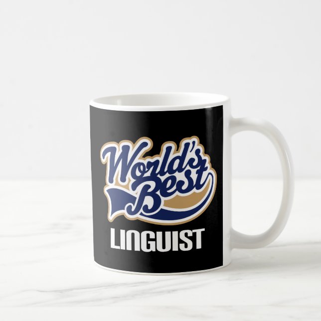 Mug Idée de cadeau pour le linguiste (mondes (Droite)