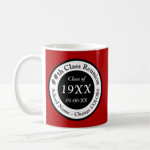 Mug Idées cadeaux de réunion de classe rouge, blanche