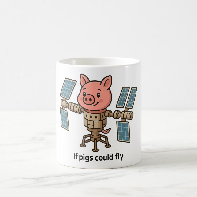 Mug If pigs could fly - Piggie space station (Centre)