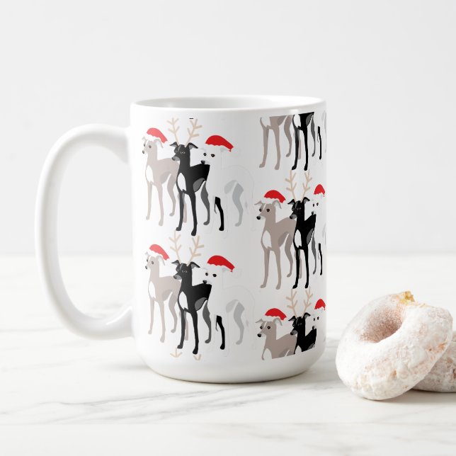Mug Iggy de Noël Greyhounds italien ou Whippets (Avec donut)