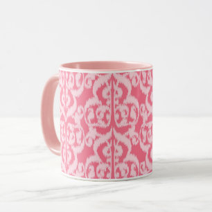 Mug Ikat Moorish Damask - nuances de corail rose