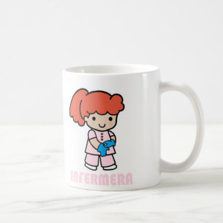 Mug Il effiloche d'infirmier avec des gants