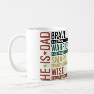 Mug Il est papa courageux comme David guerrier foi Jés