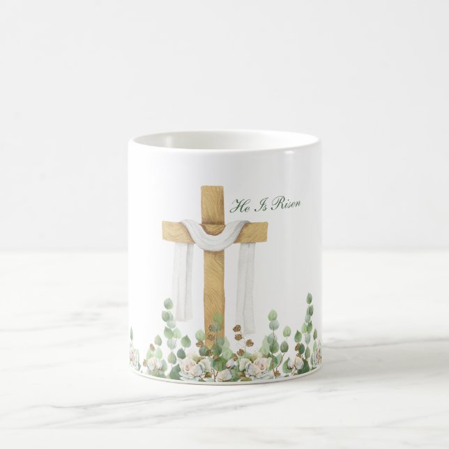 Mug Il Est Ressuscité Chrétien Pâques Personnalisé (Centre)