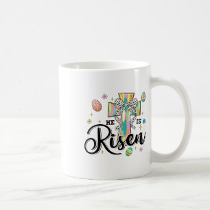Mug Il Est Ressuscité Croix Coquette Nœud Œufs Chrétie