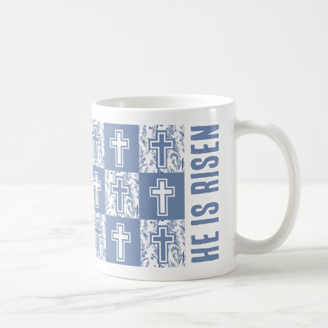 Mug IL EST RISEN Christian Pâques Croix (Droite)