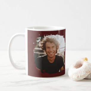 Mug Il l'a fait script moderne photo diplôme burgundy