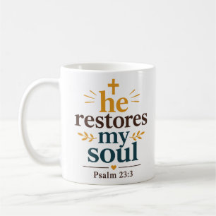 Mug Il restaure mon âme Inspiration chrétienne de réco