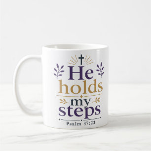 Mug Il tient mes pas Citation chrétienne inspirante