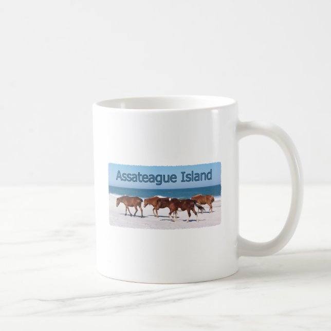 Mug Île d'Assateague (poneys sur le logo de plage) (Droite)