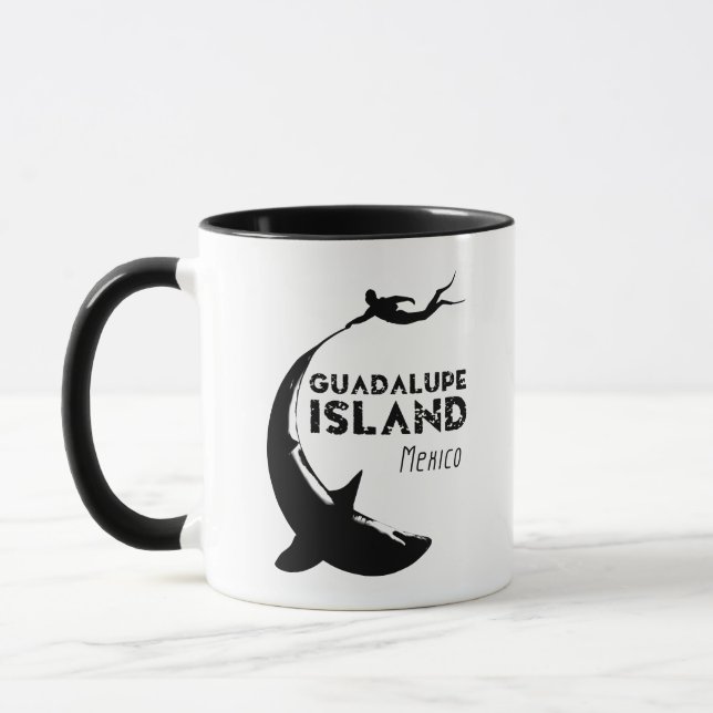 Mug Île de Guadalupe Mexique | Plongée avec requins (Gauche)