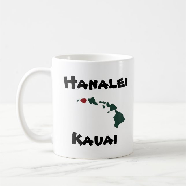 Mug Îles de w/Hawaii "de pilier de Hanalei" (Gauche)