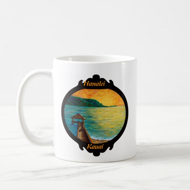 Mug Îles de w/Hawaii "de pilier de Hanalei" (Gauche)
