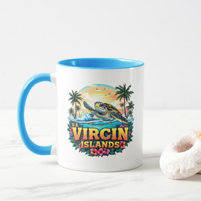 Mug Îles Vierges américaines Caraïbes (Avec donut)