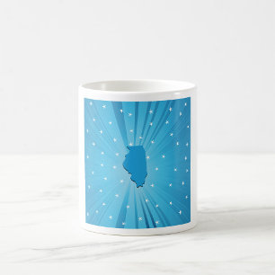 Mug Illinois silhouette étoile bleue éclatée