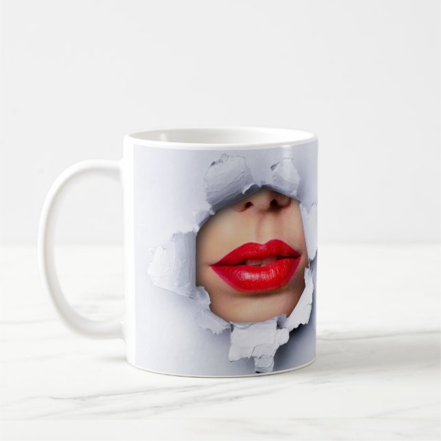 Mug Illusion optique des lèvres et du nez (Gauche)