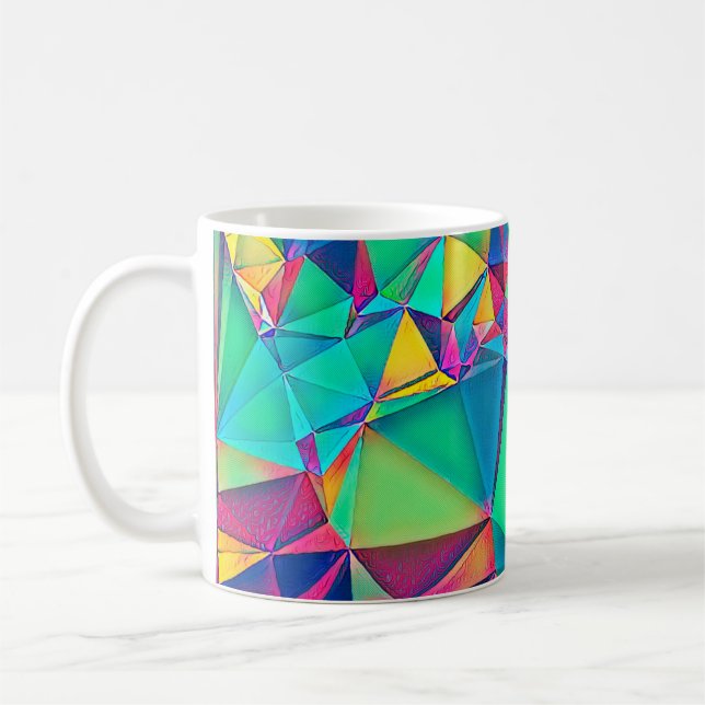 Mug Illustration 3D. Arrière - plan abstrait branché.  (Gauche)
