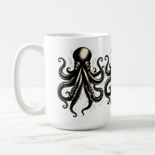 Mug Illustration à l'encre de tentacules curieux de pi