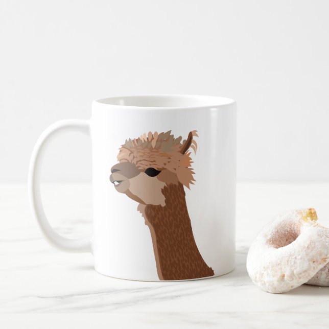 Mug Illustration Alpaca mignonne (Avec donut)