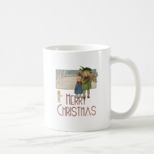 Mug Illustration Antique Enfants Noël 1920