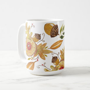 Mug Illustration aquarelle de l'automne avec un gland