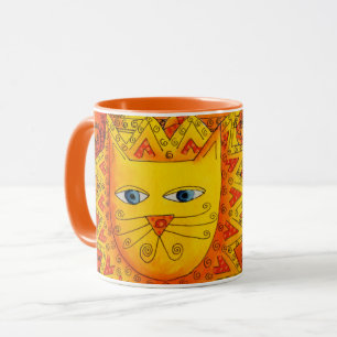 Mug Illustration aquarelle de lion à motifs