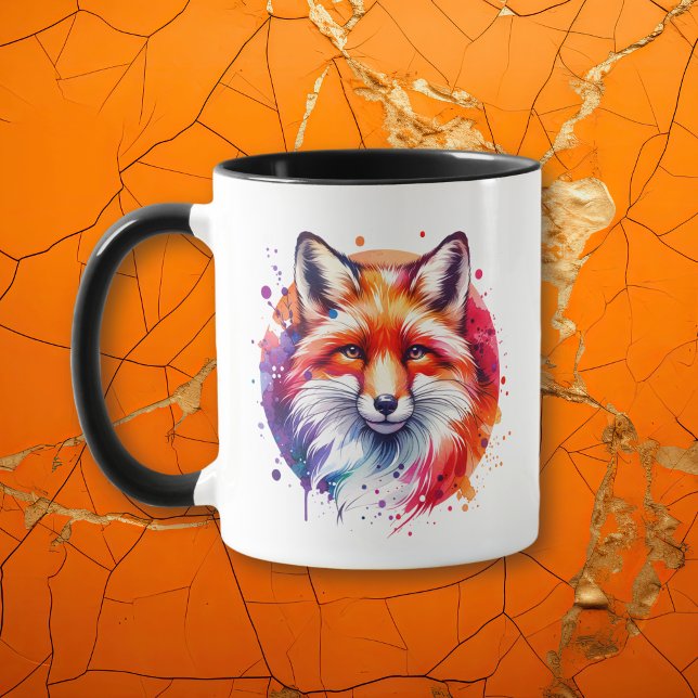 Mug Illustration aquarelle Fox personnalisée (Créateur téléchargé)