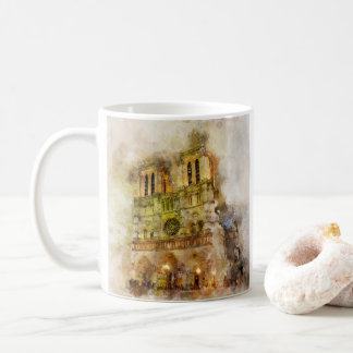 Mug Illustration aquarelle Notre-Dame Cathédrale Paris