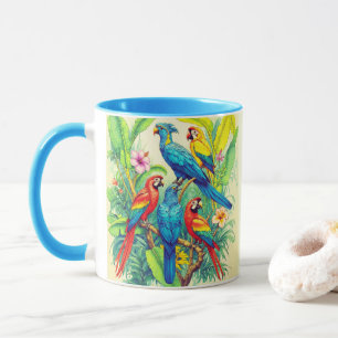 Mug Illustration botanique d'oiseaux tropicaux