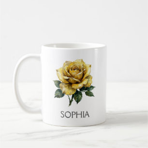 Mug Illustration Botanique - Rose Jaune