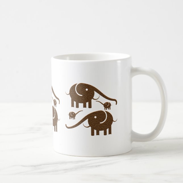 Mug Illustration Brown des éléphants (Droite)