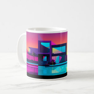 Mug Illustration captivante d'un bâtiment en Pop Art