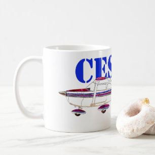 Mug Illustration Cessna 172 Skyhawk Texte Gras Design