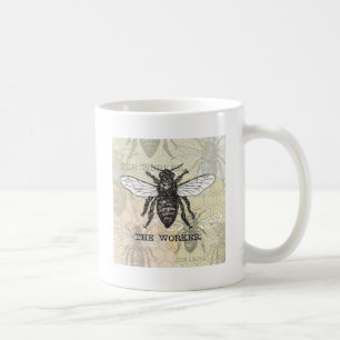 Mug Illustration d'abeille ouvrière vintage
