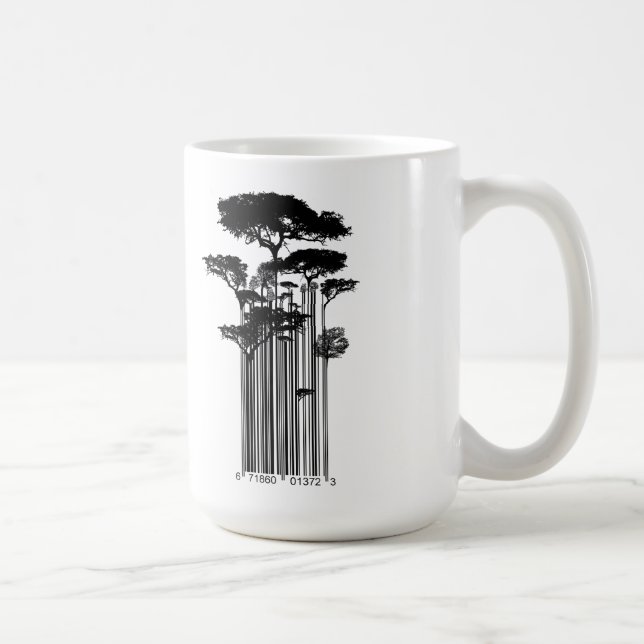 Mug Illustration d'arbres de code barres de style de (Droite)