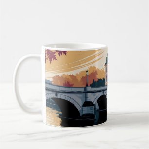 Mug Illustration d'art de ville européenne au bord de 