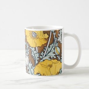 Mug illustration d'art pavot fleur jaune