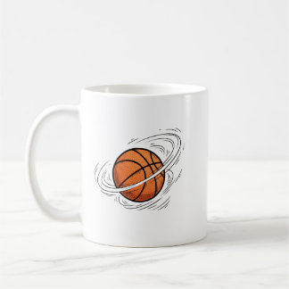 Mug Illustration de basket-ball sur la planète Saturne