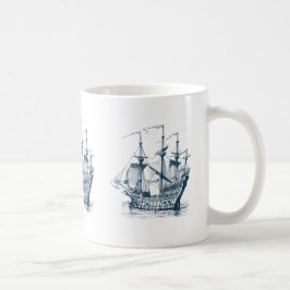 Mug Illustration de bateau nautique marine-Blue Wind