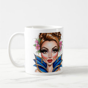 Mug Illustration de beauté de masquerade florale