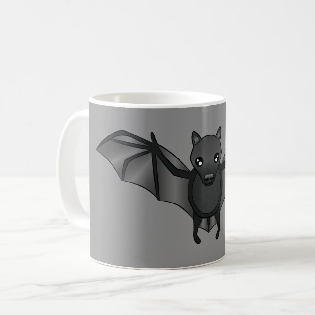 Mug Illustration De Chat Cartoon Cute Sur Grey (Devant gauche)
