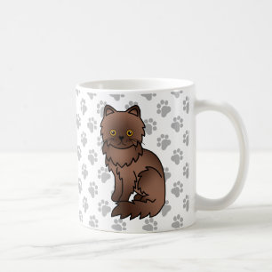 Mug Illustration de chat de dessin animé mignon persan