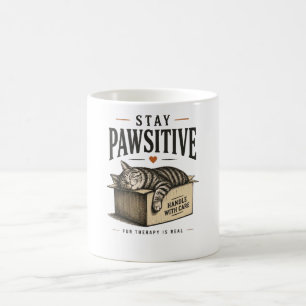 Mug Illustration de chat mignon restez positif