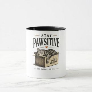 Mug Illustration de chat mignon restez positif
