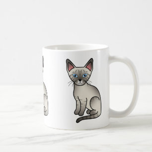 Mug Illustration de chat siamois Lynx Point de style c