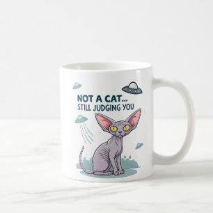 Mug Illustration de chat Sphynx UFO sarcastique dans u