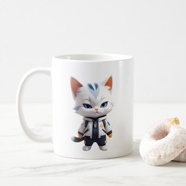 Mug Illustration de chats cool et adorables (Avec donut)